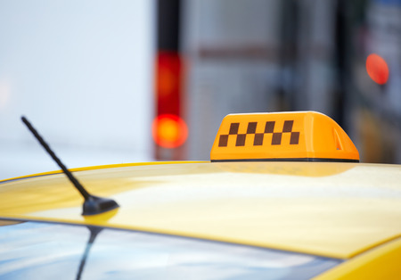 Taxi car on the streetの写真素材