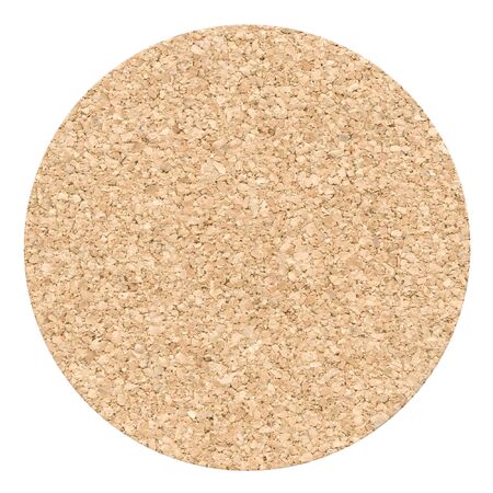 Cork table coaster isolated on a white backgroundの写真素材