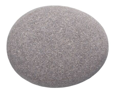 rounded pebble isolated on white backgroundの写真素材
