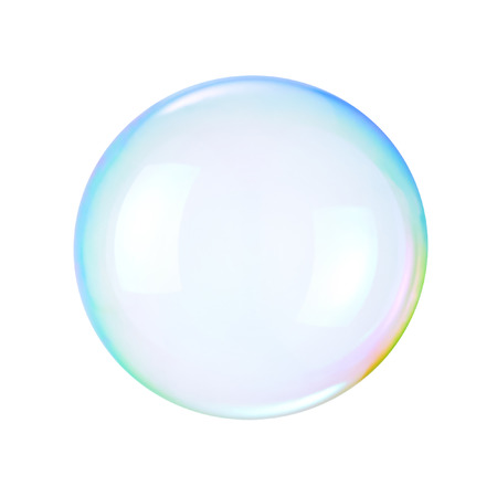 Soap bubble on a white backgroundの写真素材