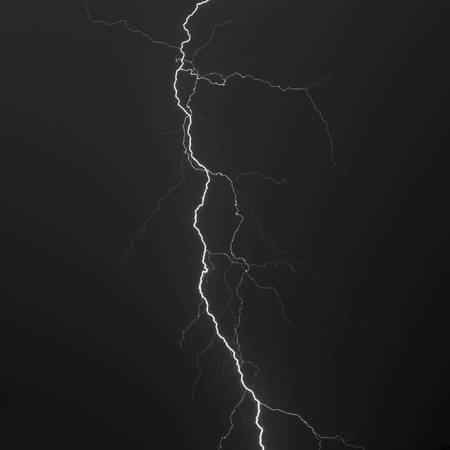 Lightning in the dark skyの写真素材