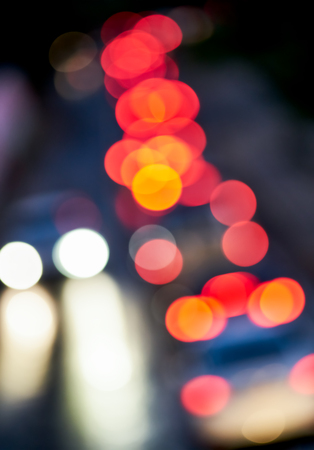 lights of the headlamps in the nightの写真素材
