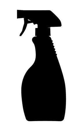silhouette sprayer on white background, vector illustrationのイラスト素材