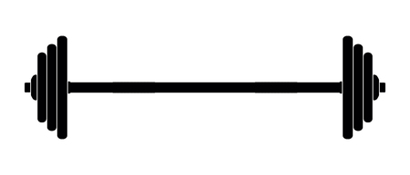 A silhouette barbell on a white background, vector illustrationのイラスト素材