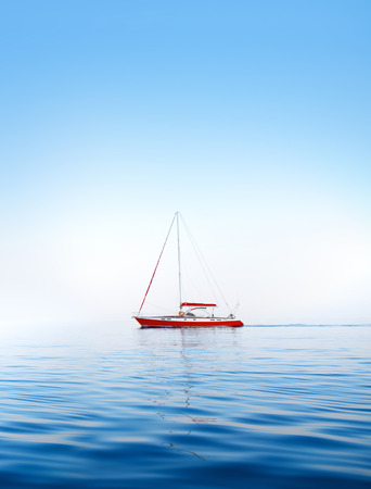 Yacht in the seaの写真素材