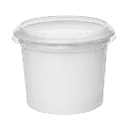 plastic container isolated on white backgroundの写真素材