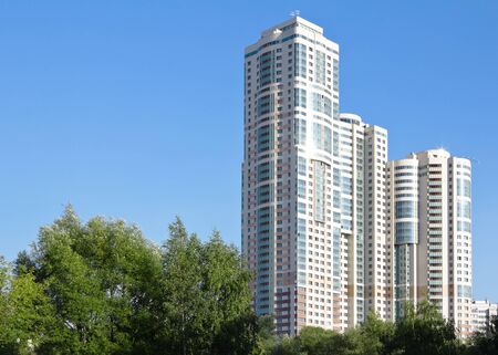 apartment house against the blue skyの写真素材