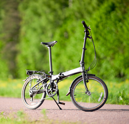 Bike on the road in the parkの写真素材