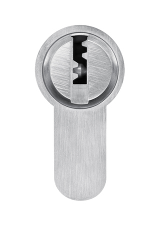 Lock cylinder isolated on white backgroundの写真素材