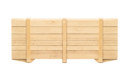 wooden container on a white backgroundの写真素材