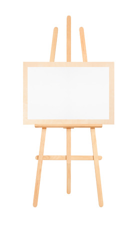 Blank paper sheet and easel. Device for drawingの写真素材