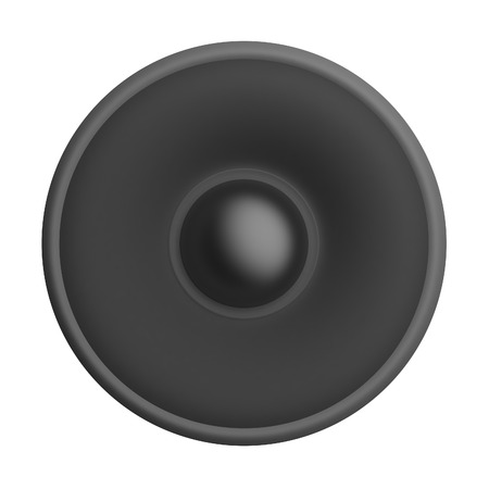 Black speaker isolated on white background, 3D illustration.の写真素材