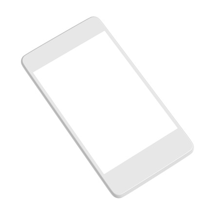 Template smartphone isolated on white background, 3d illustrationの写真素材