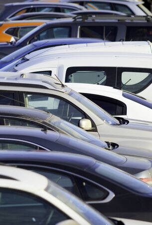 Cars in the Parking lot. Abstract background.の写真素材