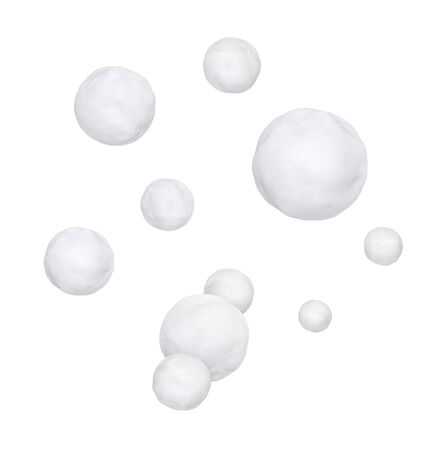 Snowballs isolated on white backgroundの写真素材