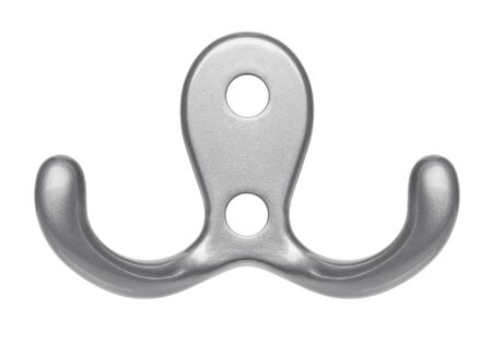 Metal hanger isolated on white backgroundの写真素材