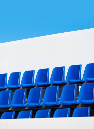 spectator seats against the skyの写真素材