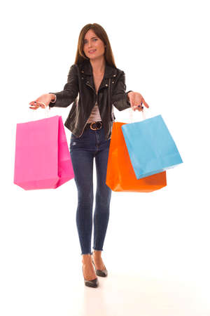 Little shopping on Black Friday sales day.の写真素材