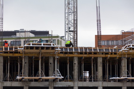 building construction, workersのeditorial素材