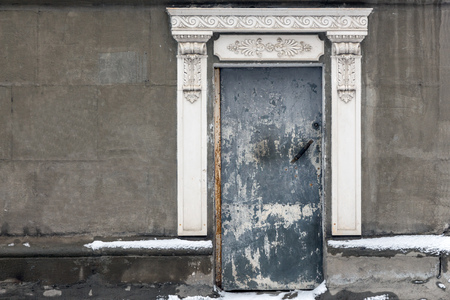 the iron door in the old house. Front doorの写真素材