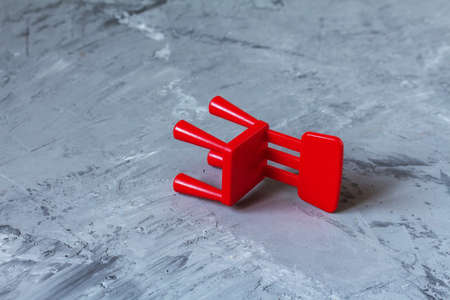 red plastic toy chairの写真素材