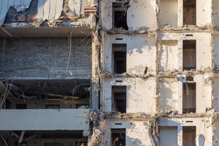 destroyed urban empty buildingの写真素材