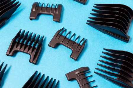 Nozzles of different sizes for a trimmer or clipper. Self hair care concept