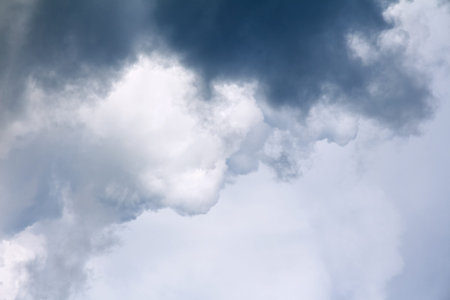 Dark gray storm clouds before rain for climate background