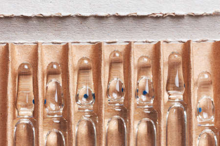 Medical ampoules with medicine in the packageの写真素材