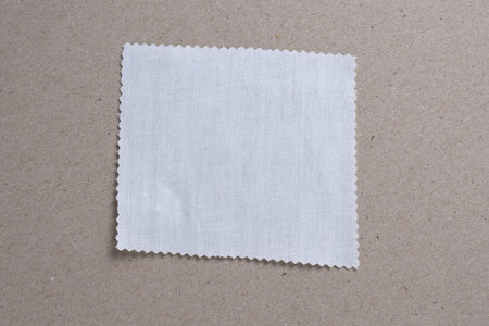 A piece of white fabric as a sampleの写真素材