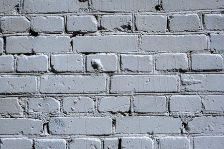 Modern texture of old white brick wall for backgroundの写真素材