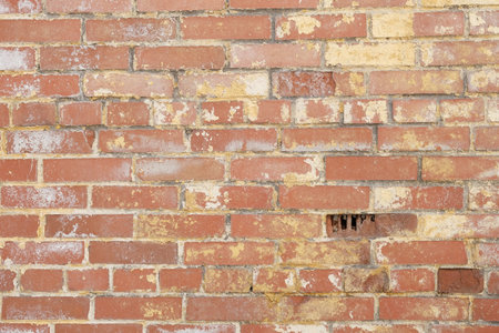 Red old worn brick wall texture background. Vintage effect