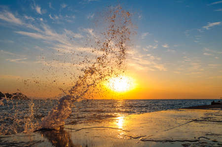 Beatiful sunset at the beachの写真素材