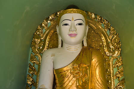Buddha inside Shwedagon Pagodadaの写真素材