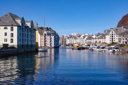 Beautiful townscape of Ãlesund (Norway)の写真素材