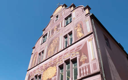 Baroque decoration of the walls of Mulhouse Town Hall, Alsace, Franceの写真素材