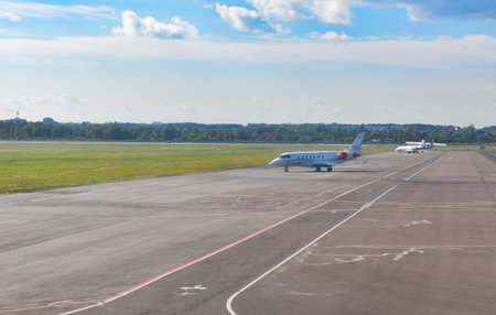 Aircraft at airportの写真素材
