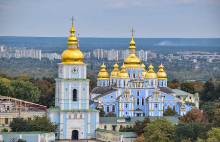 View of the Holy Trinity-St. Sergius Lavra in Sergiev Posad, Russiaの写真素材