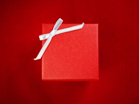 Red gift boxes  in red velvet background