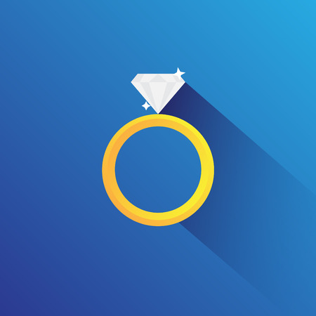 Diamord Ring Flat Vectorのイラスト素材