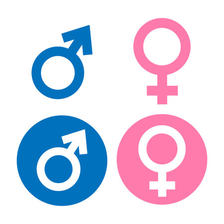 Male and Female Symbol Flat Sweet Colorのイラスト素材