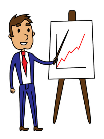 Business man presentation of a growth graphのイラスト素材