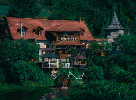 Old wooden houses in Zakopane, Poland.