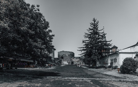 look at the castle courtyardのeditorial素材