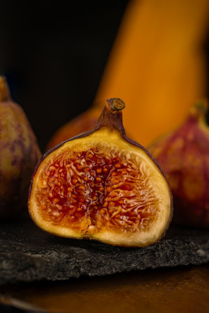 close-up of a fresh figの写真素材