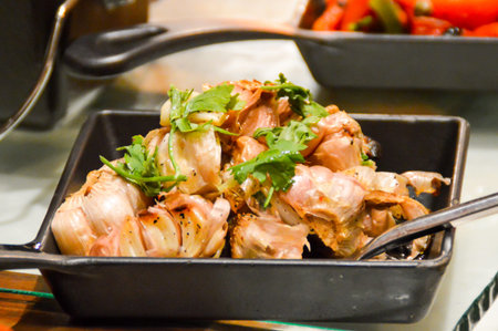 Saute Garlicsの写真素材