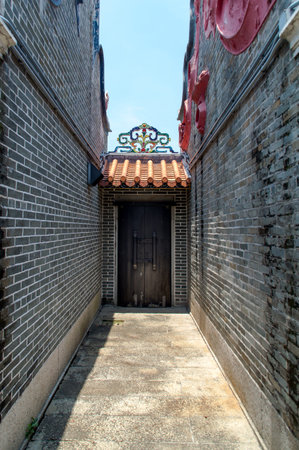 stone ringed corridorの写真素材