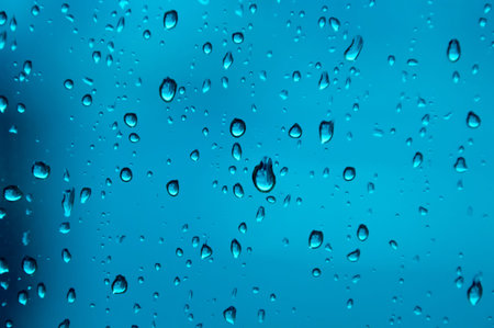 Water drops on glass