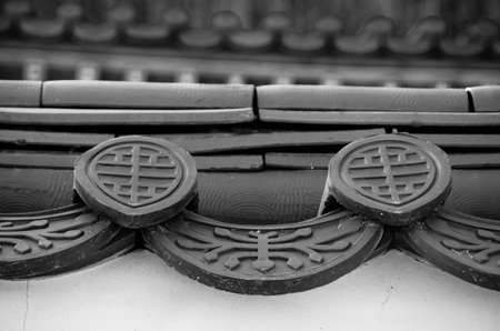 Traditional roof auspicious decorationのeditorial素材
