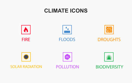 climate icons in vectorのイラスト素材